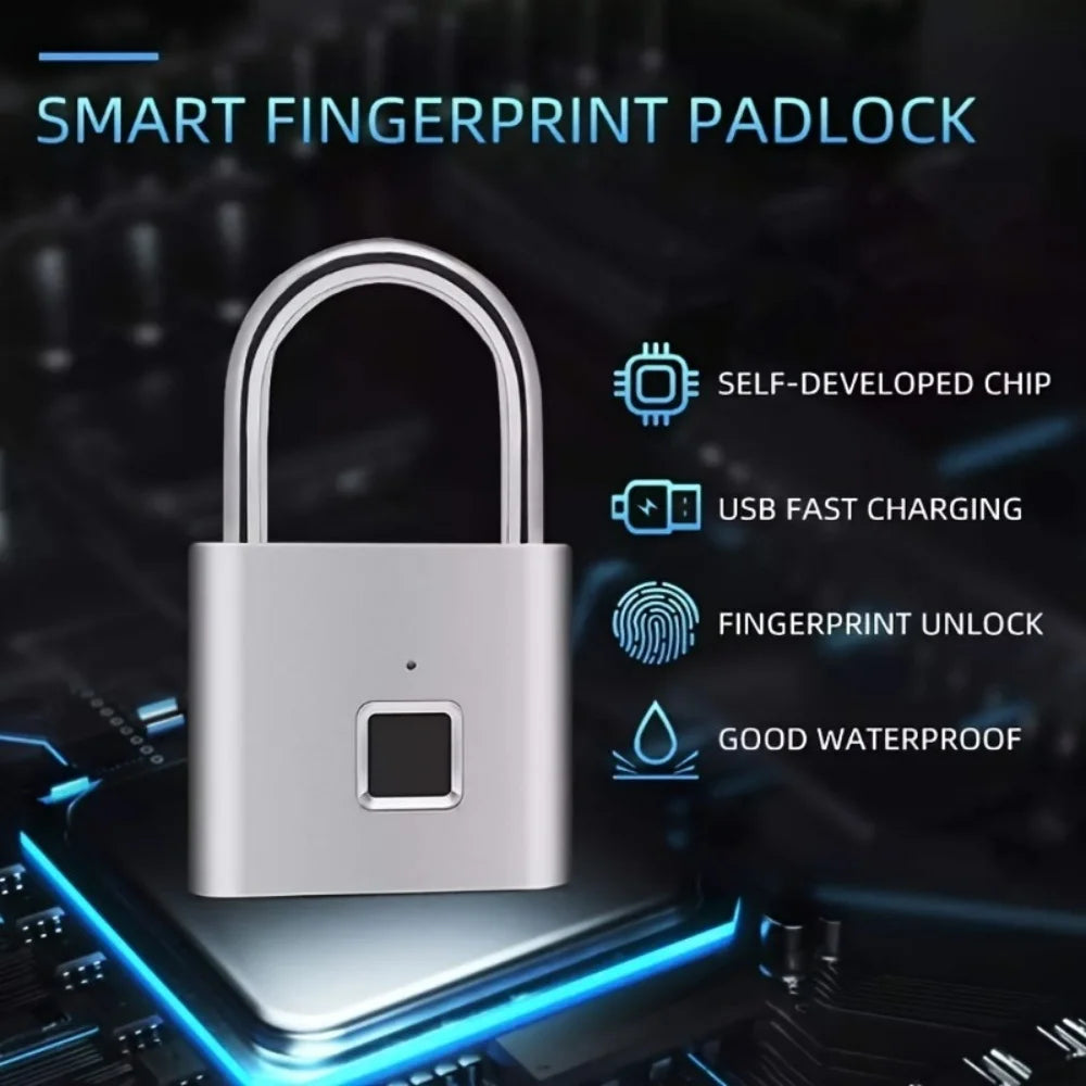 Keyless Smart USB Charging Fingerprint Padlock - Wanderers Vault